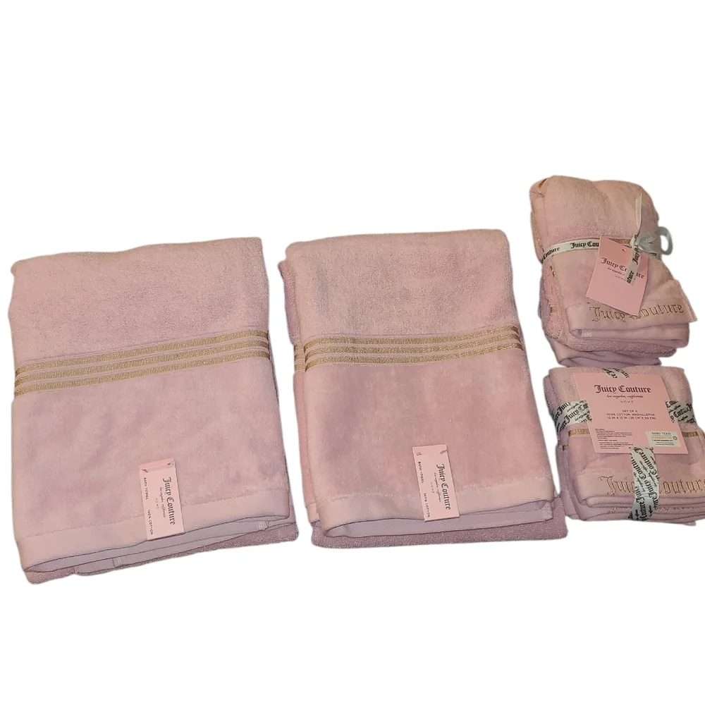 Juicy Couture Blush Pink & Gold Bath Towel Collection